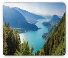 Aerial Annecy Lake Pine Mouse Pad