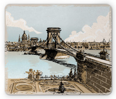 Vintage Sketch Budapest Mouse Pad