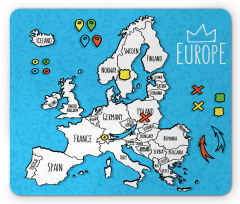 Accurate Map of the Europe Mouse Pad