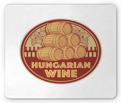 Vintage Hungarian Wine Text Mouse Pad