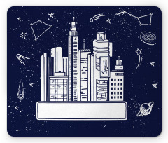 Megacity in Space Doodle Mouse Pad