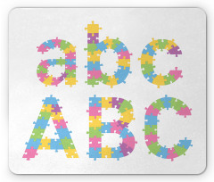 Colorful Jigsaw Letters Mouse Pad