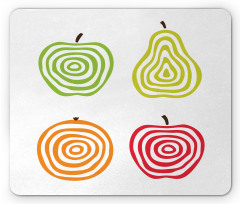 Apples Pear and Orange Line Mouse Pad