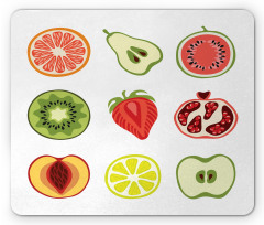 Kiwi Strawberry Apple Peach Mouse Pad