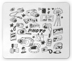 Doodle Camera Film Poeple Mouse Pad