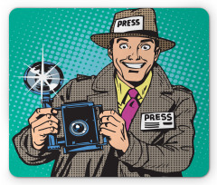 Press Reporter Pop Art Mouse Pad