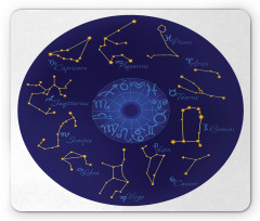 Round Shape Astrology Map Mouse Pad