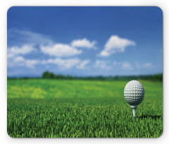 Golf Ball on Tee on the Grass Mouse Pad