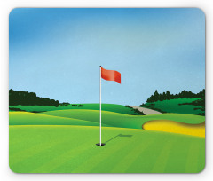 Teeing Ground with a Hole Flag Mouse Pad