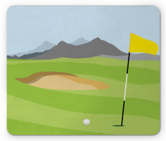 Teeing Box and Flag Golf Field Mouse Pad