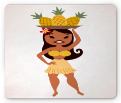 Tropical Girl Pineapples Mouse Pad