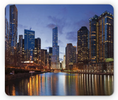 Chicago Riverside at Night Mouse Pad