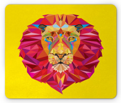 Geometric Lion Face Mouse Pad