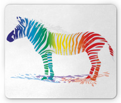 Zebra Rainbow Colors Mouse Pad