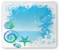 Hibiscus Tropical Seashells Mouse Pad