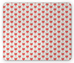 Strawberry Rhombus Dots Mouse Pad