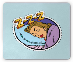 Comic Book Sleeping Girl Mouse Pad