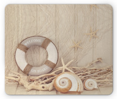 Life Buoy Wooden Sepia Mouse Pad