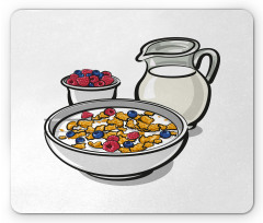 Healthy Breakfast Cartoon Mouse Pad