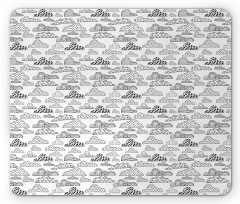 Monochrome Abstract Clouds Mouse Pad