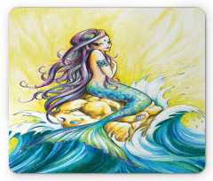 Fantasy Woman on Rock Mouse Pad