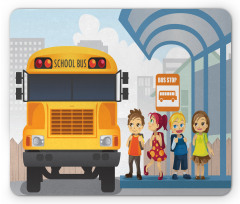 Little Ones at Bus Stop Mouse Pad