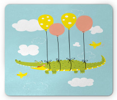 Flying Crocodile with Balloon Mouse Pad