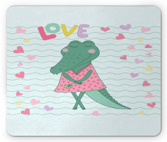 Female Crocodile with Love Mouse Pad