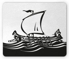 Greek Ship on Sea Mouse Pad