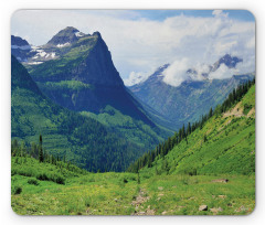 Summer Cloudy Peaks and Grass Mouse Pad