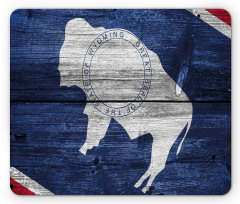 Equality State Flag Wooden Mouse Pad