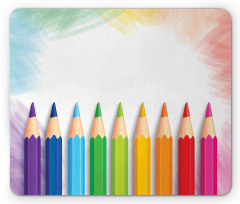 Realistic Colorful Pencils Mouse Pad