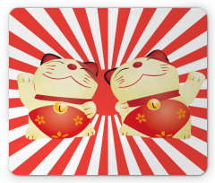 Playful Lucky Cats Mouse Pad