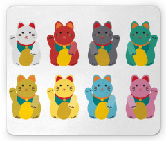 Colorful Maneki Neko Mouse Pad