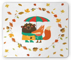 Autumn Fox and Bear Mouse Pad