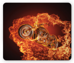 Motorbike in Fire Mouse Pad