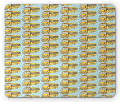 Retro School Bus Pattern Mouse Pad