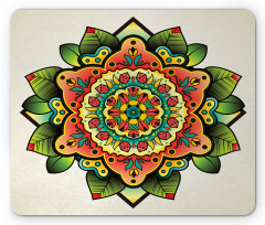 Floral Medallion Ornate Mouse Pad