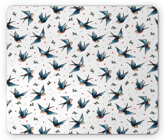 Flying Bird Heart Branch Mouse Pad