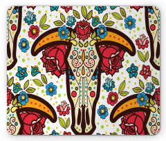 Mexican Folk Animal Skull Mouse Pad