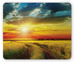 Sunset Over Field Picture Mouse Pad