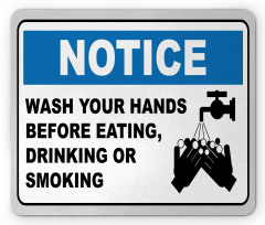 Notice Wash Hands Mouse Pad