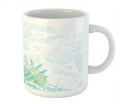 Repetitive Hand Drawn Shell Mug