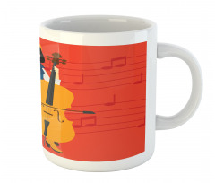 Cartoon Woman Playing Music Mug