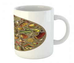 Colorful Doodles in Square Mug