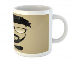 Hipster Boy Silhouette Mug