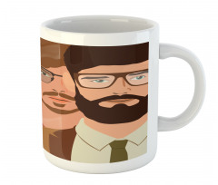 Male Hipster Characters Mug