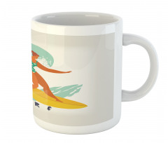 Woman Surfer on the Waves Art Mug