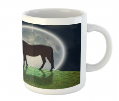 Horse on Hill Full Moon Mug