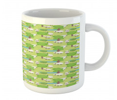 Cartoon Sheep in Forest Mug